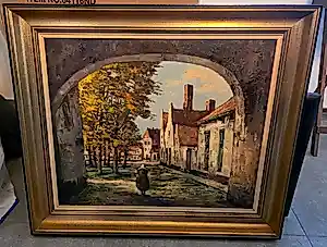 Piet Mees - Sfeervol Olieverfschilderij "Begijnhof Brugge"- M. Mees - Ca. 1930 kopen? Bied vanaf 175!