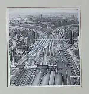 Hans van Dokkum - TREINSTATION / ZW-W LITHO / 61x51cm / KADER / SIG kopen? Bied vanaf 35!