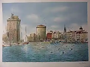 Rolf RAFFLEWSKI - Litho, kleurenlitho getiteld "La Rochelle" kopen? Bied vanaf 35!