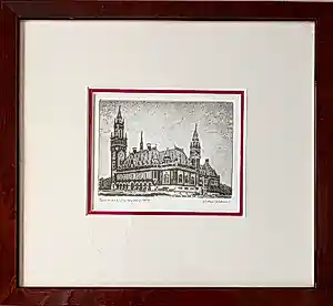 Willem Veldhorst - Gesigneerde ets - "Den Haag Vredespaleis" - 39/250 kopen? Bied vanaf 25!