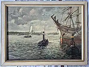 Cor van der Zwalm - Havenzicht Olieverf kopen? Bied vanaf 200!