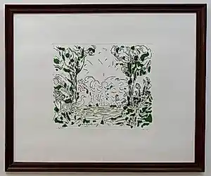 Pieter Holstein - handgekleurde ets | 'Ontmoeting' | 1978 (PRENT 190) kopen? Bied vanaf 75!