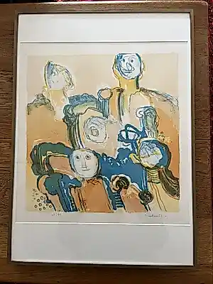 Jan Cobbaert - Ingelijste litho met figuren kopen? Bied vanaf 250!