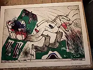 Hannes Postma - "Hors series" handgekleurde Ets -1966 - "twee armlengten" kopen? Bied vanaf 40!