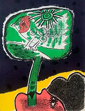 Corneille - Litho: Femme et oiseaux II - 1986 kopen? Bied vanaf 225!