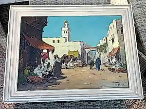 Marc Ottee - Oosterse / Noord-Afrikaanse marktscène – olieverf op doek – 50 × 60 cm kopen? Bied vanaf 125!