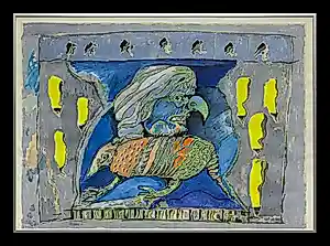Lucebert - Ingelijste gemengde techniek: De geschenken van Apollo - 1984 kopen? Bied vanaf 2995!