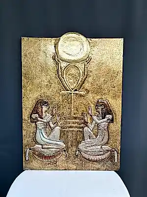 Marc D'Haenens - Zeldzaam Monumentaal Wandpaneel / Reliëf in Egyptische Stijl – Marc d... kopen? Bied vanaf 400!