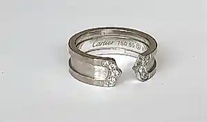 Authentieke Vintage 18K witgouden "C de Cartier" ring . kopen? Bied vanaf 1250!