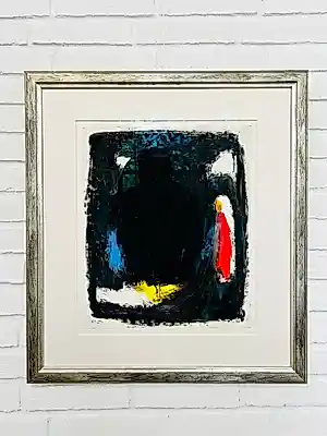 Eugène Brands - 8346: kompositie op zwart fond (gouache) kopen? Bied vanaf 1345!
