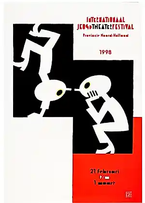 Joost Swarte - International Youth Theatre Festival. Original 1st edition promotional poster. kopen? Bied vanaf 35!