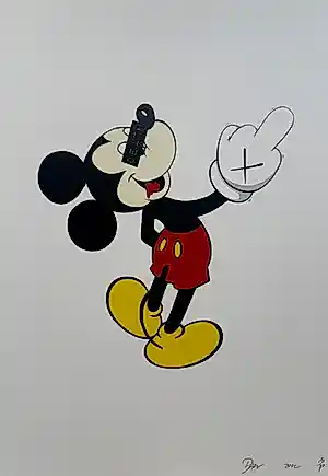 Death NYC - handgesigneerde zeefdruk | 'Mickey Mouse middle finger' | 2015 kopen? Bied vanaf 80!