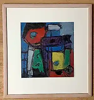 Karel Bleijenberg - Compositie met blauw, rood, groen en geel kopen? Bied vanaf 345!