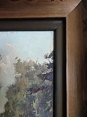 Gerard Wiegman - Landschap met bomen met boer in boerenkar. kopen? Bied vanaf 100!