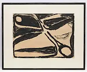 Bram van Velde - Ingelijste zwart/wit litho kopen? Bied vanaf 275!