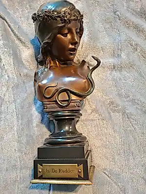 Isidore De Rudder - Bronzen buste 'Cleopatra' kopen? Bied vanaf 800!