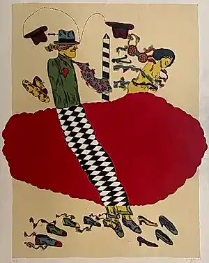 Antonio Segui - handgesigneerde kleurenlitho | 'Vêtements' | 1968 (PRENT 190) kopen? Bied vanaf 20!