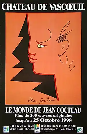 Jean Cocteau - Le monde de Jean Cocteau - 1998 - Originele tentoonstellingsaffiche kopen? Bied vanaf 50!