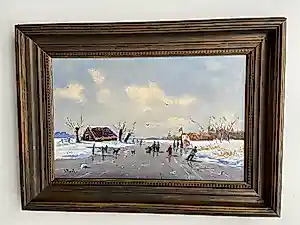 Henk Poeder - Winterlandschap met schaatsers kopen? Bied vanaf 175!