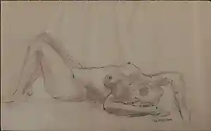 Jose Chapelliér - femme nue couchée kopen? Bied vanaf 50!
