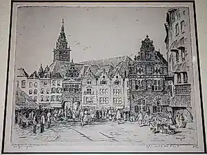 Hendrik de Laat - Nijmegen 1933 - ets, oplage 100 - handgesigneerd verkocht voor € 50!