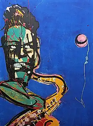 Herman Brood - zeefdruk: het bandje: de saxofonist kopen? Bied vanaf 150!