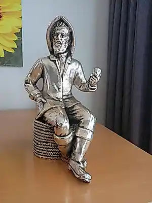 Spritzer & Fuhrmann - Robuust, stoer verzilverd beeld van een visserman kopen? Bied vanaf 40!