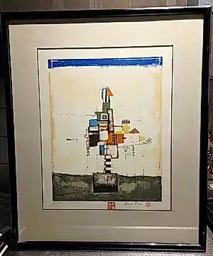 Bruno Haas - zeefdruk op gescheptpapier en ingelijst kopen? Bied vanaf 250!