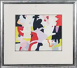 Jan Roëde - Gouache, Swinging monk - Ingelijst kopen? Bied vanaf 200!
