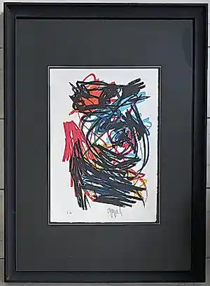 Karel Appel - Abstracte cobra compositie kopen? Bied vanaf 750!