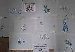 Matt Groening - lot van 11 productietekeningen waaronder 4 van Bart Simpson kopen? Bied vanaf 400!