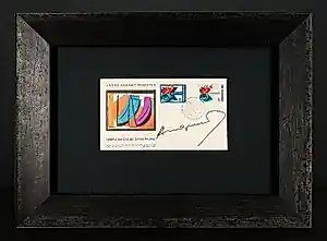 Andy Warhol - Gesigneerde First Day Cover "UNDRO Against Disaster" + extra gesigneerde FDC kopen? Bied vanaf 690!