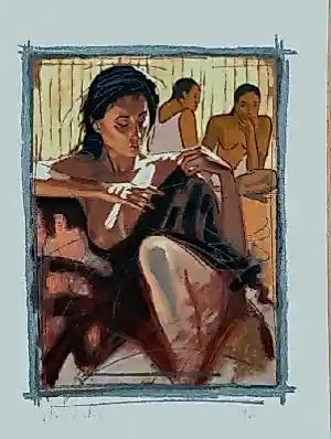 Nico Vrielink - Kleurenzeefdruk CONFRONTATIE met GAUGUIN kopen? Bied vanaf 69!