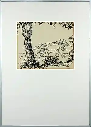 Alexander Gerhardus Dieperink - Stifttekening, Landschap - ingelijst kopen? Bied vanaf 40!