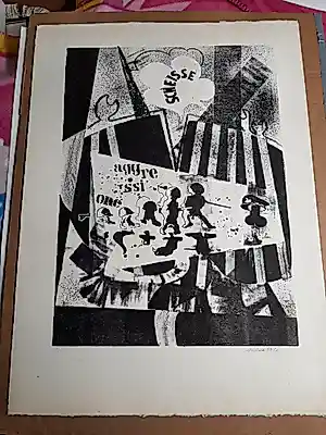 Andrea Volo - Litho, Titel, "Scheisse". kopen? Bied vanaf 40!