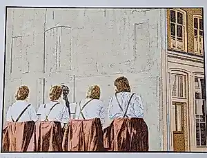 Sven Hoekstra - 1985 - in beperkte oplage (150) gemaakte zeefdruk"aubade aan de lage markt" kopen? Bied vanaf 36!