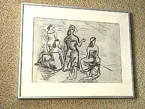 Albert Muis - Potlood - Afwachtende Vissersvrouwen kopen? Bied vanaf 70!
