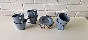 IKEA PS Vintage - IKEA of Sweden Grijsblauwe Matte Koffiekopjes en Schoteltjes Set kopen? Bied vanaf 30!