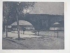 Jan Poortenaar - Waterloo Bridge - Ets kopen? Bied vanaf 55!