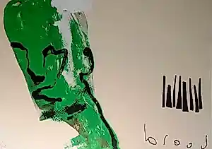 Herman Brood - zeefdruk: Green Head kopen? Bied vanaf 495!