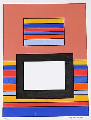 Guy Vandenbranden - Zeefdruk op geschept papier, Construction verkocht voor € 70!