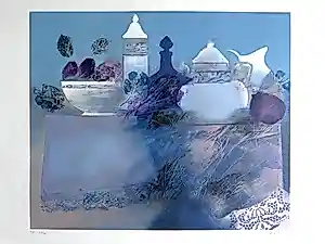 Jean-Jacques Balitran - Lithographie "Nature morte bleue" kopen? Bied vanaf 55!