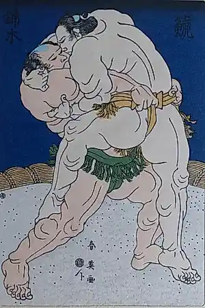 Shun'ei Katsukawa - De worstelaar - Ukiyo-e houtsnede kopen? Bied vanaf 85!