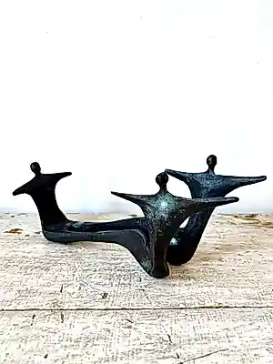 Corry Ammerlaan - Wijnfles houder, Brons beeld/object jaren 70/80ig kopen? Bied vanaf 55!
