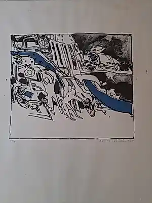 Robert Terwindt - Zeefdruk Robert Terwindt "Bandenpech" kopen? Bied vanaf 40!