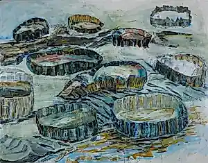 Sophie Mellema - Acryl op paneel, Zonder titel - Ingelijst (Groot) kopen? Bied vanaf 60!
