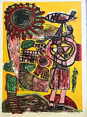 Corneille - La baigneuse au soleil (1967) – Kleurenlitho (Prent 190 / Michel Cassé) kopen? Bied vanaf 209!