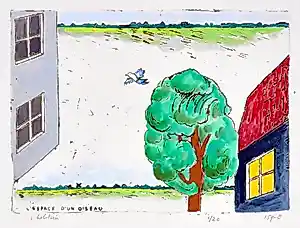 Pieter Holstein - L'espace d'un oiseau - Handgekleurde ets - 43x54 cm - n°1/20 kopen? Bied vanaf 235!