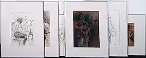 Piet Klaasse - Lot van 6 ingelijste werken, Muzikanten - Ingelijst + boek 'jamsessies' ! kopen? Bied vanaf 100!