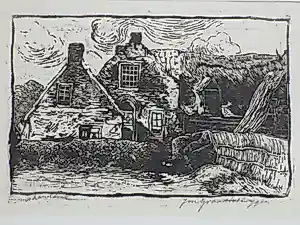Johannes Graadt van Roggen - Bij Domburg - Houtsnede kopen? Bied vanaf 60!